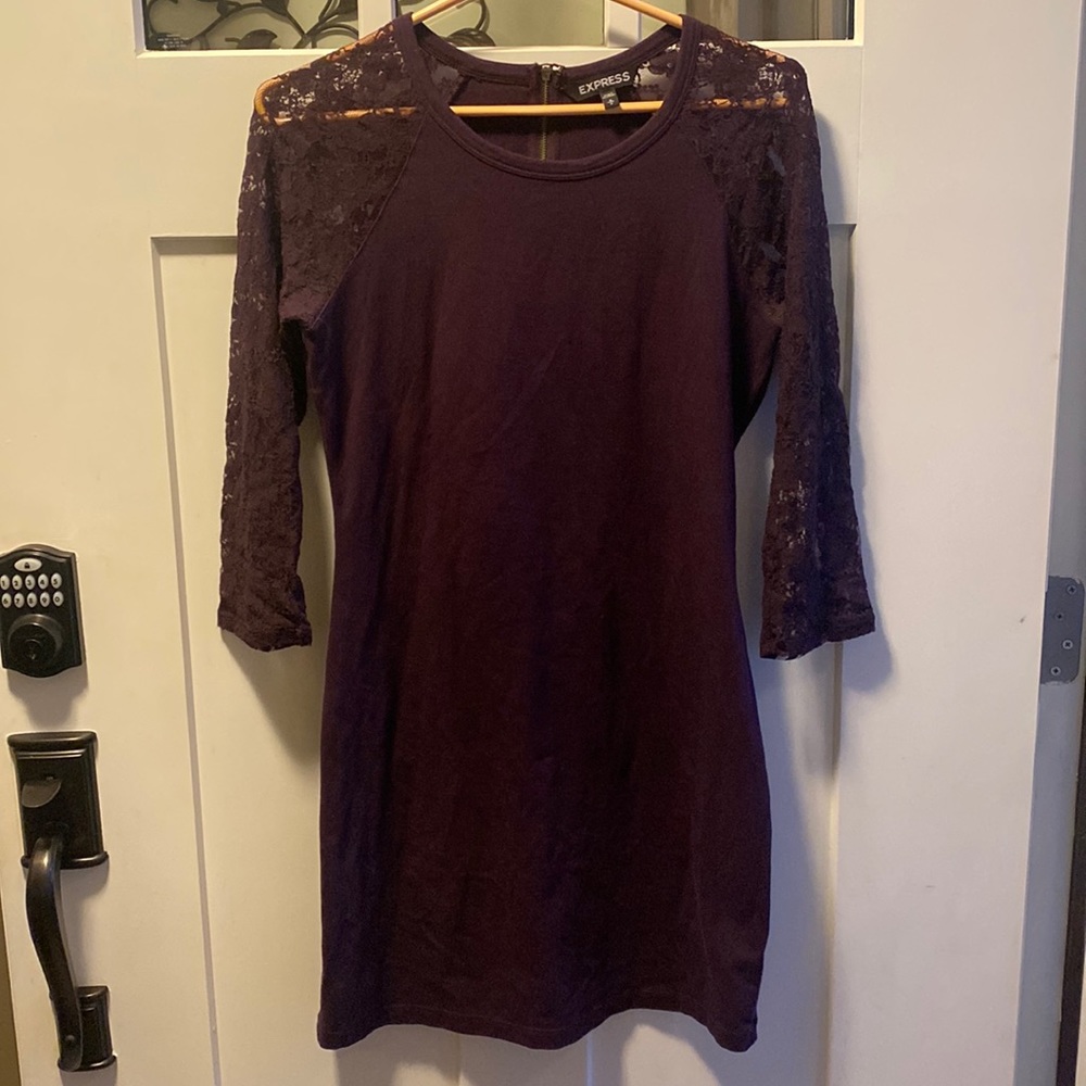 Express Eggplant Bodycon Mini Dress